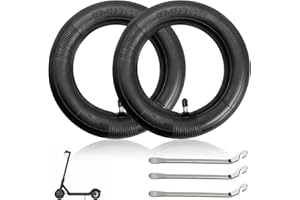 LTSKY 8,5 Zoll verdickter Schlauch für den Elektroroller Xiaomi Mi 3/M365/Pro/Pro2/1S/Essential/Soflow SO3/SO4,8 1/2 x 2 gerade Schläuche für Scooter-Vorder- und Hinterräder (2 Schläuche + 3 Brecheisen)