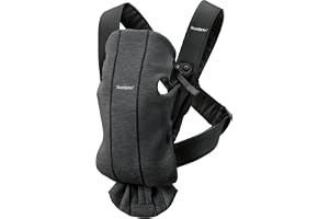 BabyBjörn Bärsele Mini, 3D jersey, Svartgrå | För nyfödda, 0–12 månader (3,2–8 kg), ergonomisk och lätt att använda