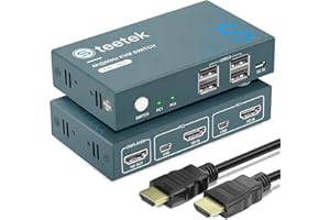 KVM Switch HDMI 2 PC, Steetek Switch KVM HDMI 2 PC 1 Monitor, Button Switch 4K30Hz USB2.0, Ultra HD, Compatible with PC, PS4, DVD, Xbox HDTV