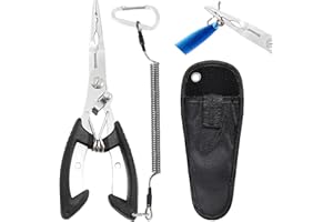 YzmrBdqc Fishing Pliers Fishing Hook, Fishing Scissors Pliers Stainless Steel Multi Tools, Saltwater Resistant Hook Remover, Fishing Accessories for Hook Remover Line Cutting and Split Rings