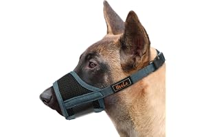 HEELE Hund Munkorg Mesh Andas Munkorgar för Hund med Justerbar Loop för Medium Hundar, Mörkgrön, M