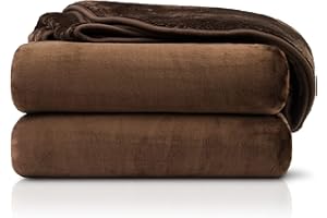 Amago Cashmere Feel Snuggle Blanket, 180 x 220 cm, Chocolate