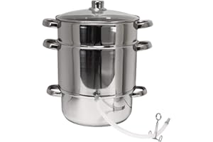 DEMA Edelstahl Dampfentsafter Dampf Entsafter Fruchtentsafter Obstpresse Saftpresse für ca. 8 Liter