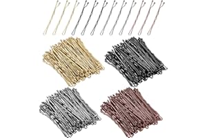 Firtink 400 Stück Haarnadeln Set Gewellte Metal Hairpin für Mädchen und Frauen Langes Haar Kurzes Haar Hochzeit Hochsteckfrisur Friseursalon