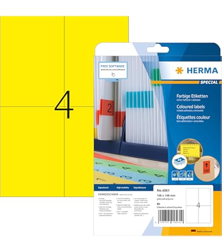 HERMA Self Adhesive Spine Labels, 4 Labels Per A4 Sheet, 20 Sheets - View #2