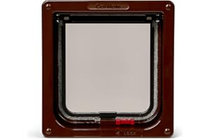 Cat Mate 2-Wege-Verschließbare Katzenklappe mit Türfutter bis 50 mm (234) – Sicher verschließbare Tür für kleine bis mittelgroße Katzen, für UPVC, Holz und Wand, Braun