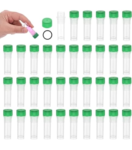 GTIWUNG 35 Stück Plastikröhrchen 5ML mit Deckel, Abgestuften Markierungen und Üb GTIWUNG 35 Stück Plastikröhrchen 5ML mit Deckel, Abgestuften Markierungen und Üb
