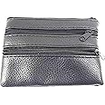 Unisex Soft Black Genuine Leather Coin Pouch
