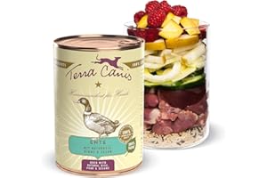 Terra Canis Pato, arroz natural, remolacha y pera – Comida húmeda clásica, 400 g I Comida para perros premium en 100% calidad alimentaria de todas las materias primas, rico y saludable, sin alérgenos