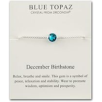 Dicembre (Topazio Blu) Orecchini Con Pietra Portafortuna, Cristalli Zircondia, Philip Jones Jewellery