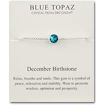 Dicembre (Topazio Blu) Orecchini Con Pietra Portafortuna, Cristalli Zircondia, Philip Jones Jewellery