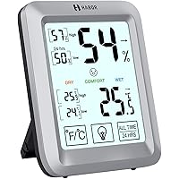 Habor Hygrometer Thermometer Innen, Raum Thermometer mit Hintergrundbeleuchtung, Touchscreen Luftfeuchtigkeitsmessgerät…