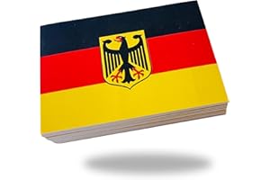 GENERISCH Deutschland Aufkleber Flagge mit Bundesadler - 100 Stück Deutschland Sticker 8,5cm Deutschlandfahnen mit Adler | Aufkleber für Auto, Stadion, Heimat oder als AfD Sticker