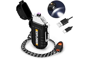 ‎TAILIQI Wasserdicht & Winddicht Feuerzeug Elektrisch für Outdoor Survival Ausrüstung, Professionelle Type-C Wiederaufladbares Feuerzeug, Dual Arc Feuerzeuge Kits für Camping Wandern überlebensausrüstung