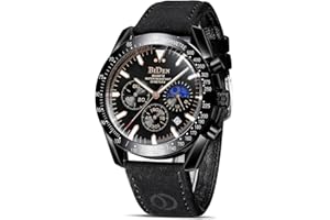 HANPOSH Orologio Uomo Cronografo Orologio Analogico Quarzo Moda Casual Orologio 30M Impermeabile Orologio da Polso Elegante Orologio in acciaio Data Luminosi Cool Orologio da Uomo