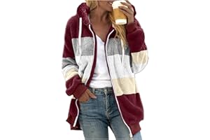 Nidddiv Veste polaire pour femme avec poches à fermeture éclair intégrale - Manteau d'hiver chaud et doux - Avec fermeture éclair - Veste d'hiver thermique pour sports de plein air - Cardigan pour