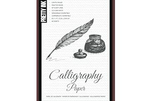 Calligraphy Paper - Practice Book: 60 Lightly Ruled Sheets in 3:2:3 Ratio with 55 Degrees Slant Lines for Hand Lettering, Spencerian, Copperplate, Cursive and Modern Calligraphy