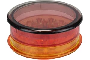 SPLIFF Grinder de Plástico, Molinillo de Especias, 3 piezas, Transparente, Color Blanca, 62 mm x 27mm.