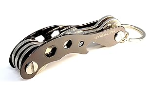 STEALTH WALLET STEALTH Organizador de Llaves de Bolsillo - Llavero Minimalista Compacto de Aleación de Zinc de Primera Calidad y Abridor de Botellas - Accesorio para Llave Multiherramienta (Gris Metalizado M1)