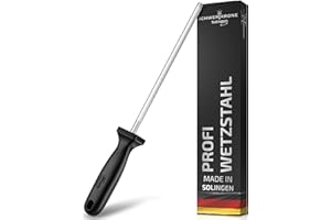 SCHWERTKRONE® Wetzstahl für Messer [MADE IN SOLINGEN - GERMANY] - Messerschärfer Stab - Wetzstab Messerstahl - Messerschärfer Knife Sharpener - Höchste Qualtiät für Profis (Chrom Vanadium) - 34cm