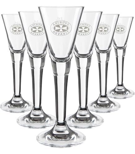 Linie Aquavit Gläser Set - 6 Stück Bar & Glas Linie Fra Norge - Perfekt Für Schnaps & Liköre