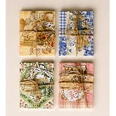 Vintage Scrapbook Başlangı&ccedil; Dekoratif Kağıt Seti | &Ccedil;i&ccedil;ekli Desenler, J&uuml;t İpli Paket, 100 Par&ccedil;a, Kolaj ve Journaling, 4 Farklı