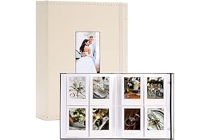 Vienrose Álbum de Fotos Instax Mini para 208 Fotos Compatible con Fujifilm Instax 12 11 90 Polaroid Snap Kodak Zink, 104 Bolsillos por Álbum Beige (1 Paquete)