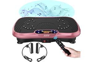 AXV Vibrating Plate Exercise Machine, Full Body Workout, Fitness Platform, Lymphatic Drainage Machine for Weight Loss Toning Wellness Home Gym