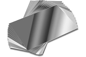 ELCOHO 16 Pack Mirrors Plastic Mirror Decor Flexible Mirror Sheets Self Adhesive Mirror Tiles Silver Mirror Board Card for Educational or Home Decor