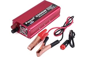 KEENSO Car USB Power Inverter Converter, 2000W DC 12V to 110v inverter Car Solar Power Converter with 2 AC Outlets & USB Ports for Household Appliances in case Emergency, Hurricane, Storm and Outage