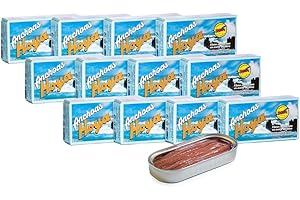 Hoya Santoña Anchoas del Cantábrico - Pack de 12 latas de 49g/10 filetes. Elaboración Artesana con bocartes del Cantábrico en Aceite de Oliva. (49g (Paquete de 12))