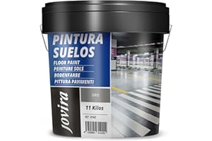 JOVIRA PINTURAS Pintura Suelos, Garajes y Pavimentos Deportivos -11 KG- en general, acabado Mate. Protege y decora las superficies de hormigón, cemento y asfalto. (11 Kg, Gris) A-19C