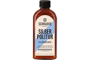 ‎SCHRADER BREMEN SCHRADER Silberpolitur glänzend - Silberpflege zum Polieren, als Silberreiniger zur Entfernung von Anlaufstellen - Poliermittel mit Carnaubawachs - 250 ml - Made in Germany