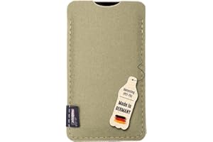 kontor28-Smartphone Hülle, Tasche passend für Apple iPhone 13/13 Pro, BREIT: passend für Smartphone+Backcase, aus 100% Natur-Filz Oeko-TEX Standard 100. Handgefertigt Made in Bayern, Salbei grün
