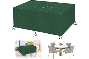 LRHRHR Copertura per Mobili da Giardino, Copertura Tavolo Esterno 420D Oxford Impermeabile Resistente ai Raggi UV Copertura Protettive-Green|| 200x95x106cm/79x37x42in