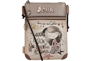 Anekke - Mini Bandolera de Mujer - Bandolera de Poliester para Mujer con Bolsillo Frontal y Cierres de Cremallera - Accesorios y Complementos Mujer - Medidas 14x19x3cm