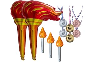 SSKHE Uppblåsbar ficklampa och medaljset i metall, uppblåsbar ficklampa 4 delar och metallmedaljset 6 delar, olympiska spelen för olympisk dekoration