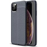 Microsonic Apple iPhone 11 (6.1'') i&ccedil;in Kılıf Deri Dokulu Silikon Lacivert [iPhone 11 ile Uyumlu Kılıf - Lacivert]