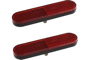 BE IN YOUR MIND 2 x riflettori per scooter elettrico, in plastica rossa M6, supporto a vite, riflettori catarifrangenti, certificazione E-MARK, universali, per auto, rimorchi, moto, camion, barca, ATV, Dirt Bike