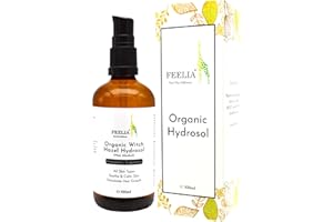 Feelia – Organic Witch Hazel Hydrosol, Steam Distilled, Pure & Natural Toner, All Skin Types, Soothe & Calm The Skin, Ideal for Post Cleansing Routine