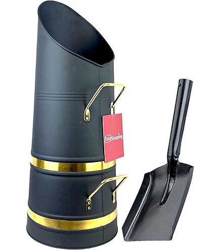 Black Coal Hod Scuttle Bucket Heavy Duty Metal Fireside Fireplace Logs Ash Tidy - View #4