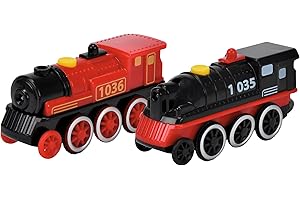 Eichhorn 100006603-1 E-Lok mit 4 Funktionen & 4-Radantrieb für hohe Zugkraft, 11 cm lang, kompatibel mit vielen Schienenbahnen, inkl. Batterie 60 min. Laufzeit, zufällige Farbauswahl!, ab 3 Jahren