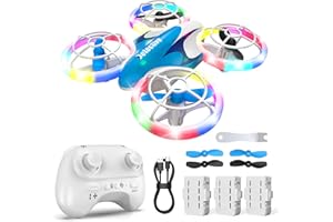 GOLDHIVE Mini Drohne für Kinder Anfänger, RC Flugzeug Spielzeug Drone mit kühlen LED Lichter, Quadrocopter mit 3D Flips & 3 Akkus, 30 Min Flugzeit, Lustige Geschenk für Jungen und Mädchen