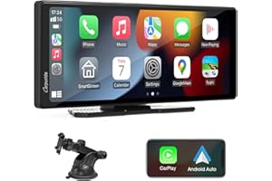 Carpuride C92 Bezprzewodowe radio samochodowe z CarPlay i Android Auto, przenośny ekran dotykowy 9,3", łącze lustrzane, Bluetooth, nawigacja, Siri, FM/AUX