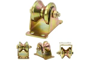 Coriver Groove Pulley Wheels, 4 Pack V Small Rope Pulley Block, Heavy Duty Wheel Pulley, Lifting Cranes Steel Castors Pulley System for Rope Washing Line Sliding Gate Fitness- Load Capacity 200 kg