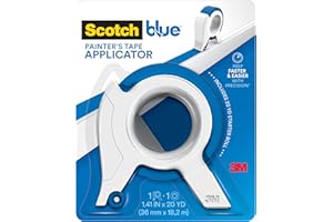 SCOTCHBLUE Scotch Applicateur de ruban adhésif bleu pour peintre en une seule bande continue, pour garnitures, fenêtres et cadres de porte, 3,6 x 18 m, 1 rouleau de démarrage