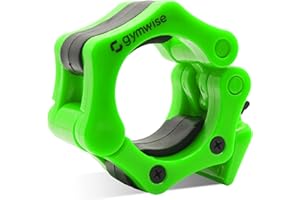 Gymwise Olympic Barbell Clips, Pair of 2” Inch Barbell Collars, Premium, and Heavy-Duty Clamps (Green)