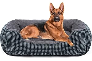 FURTIME Legowisko dla Psa XXL Duży Rozmiar, Kosz Psa Nadające Się Do Prania, Antypoślizgowa Poduszka Przeciwlękowa dla Dużych Psów i Kotów, 106x80x23cm