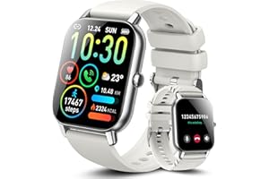 Ddidbi Reloj Inteligente Hombre Mujer con Llamada, 1,85" Smartwatch con 112 Modos Deportivos, Monitor de Ritmo Cardíaco y Sueño, 2 Correas, Impermeable IP68 Pulsera Actividad para iOS Android(Blanco)