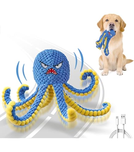 Jouet Pour Chien En Forme De Pieuvre - Peluche Couinante écologique - Pour Petites, Moyennes Et Grandes Races - 8
